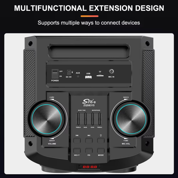 Bluetooth zvučnik ZQS-8315 crni - EP2841299