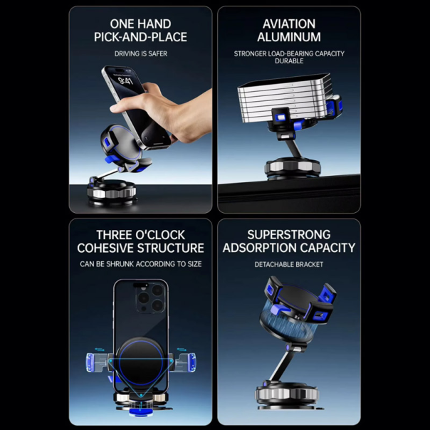 Auto držač 2u1 vacuum sa magnetom crni - 622463