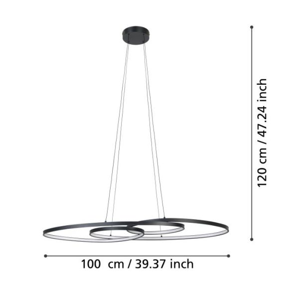EGLO Visilica Gianella LED 38W 3000K, toplo bela - 900948