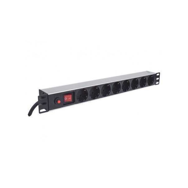 INTELLINET 19 Power Strip 8-Sockets German type produzni kabl sa zastitom crni - 62275
