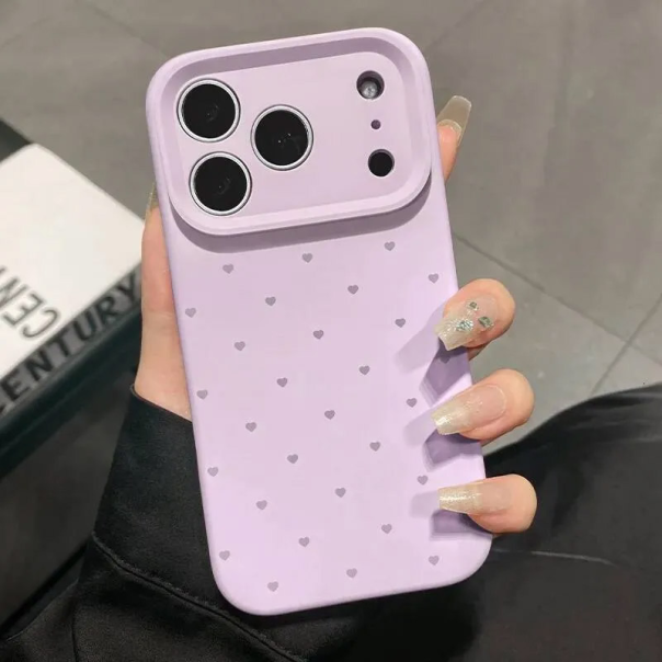 Maska za iPhone 15 ljubičasta Cute Heart - EP2849614
