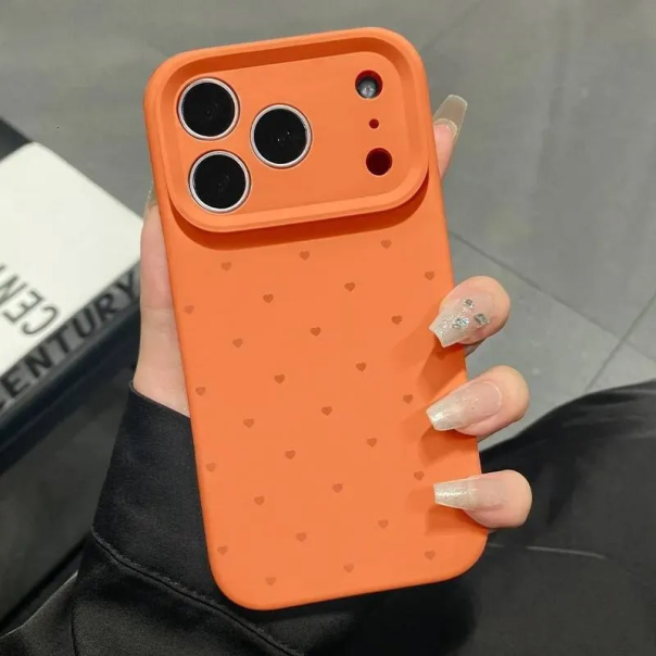 Maska za iPhone 17 Pro narandžasta Cute Heart - EP2849620