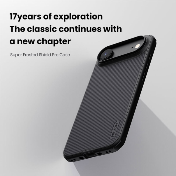 Maska za iPhone Air (bez otvora za logo) Nillkin Super Frosted Shield Pro crna - 622981