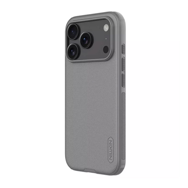 Maska za iPhone 17 Pro Max (bez otvora za logo) titanijum Nillkin Super Frosted Shield Pro siva - 622985