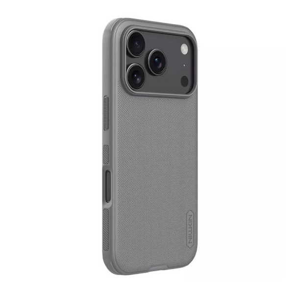 Maska za iPhone 17 Pro Max (bez otvora za logo) titanijum Nillkin Super Frosted Shield Pro siva - 622985