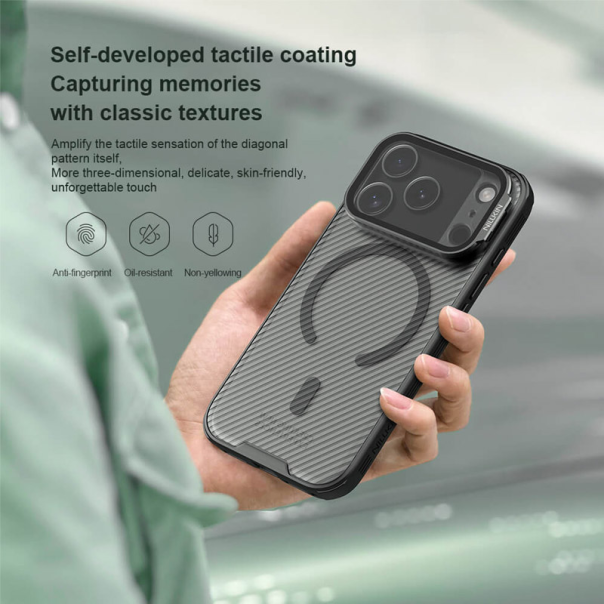 Maska za iPhone 17 Pro Max Nillkin CamShield Prop Magnetic crna (transparent kamera) - 622992