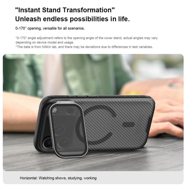 Maska za iPhone 17 Pro Max Nillkin CamShield Prop Magnetic crna (transparent kamera) - 622992