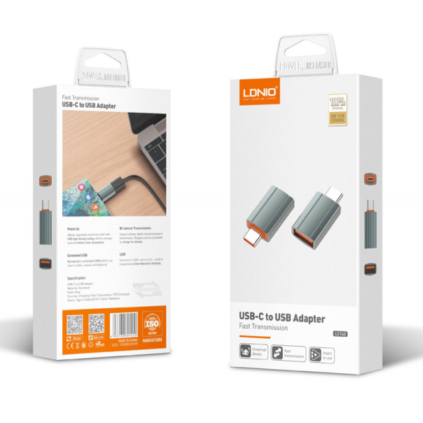 Adapter LDNIO LC140 USB na Type C sivi - EP3021318