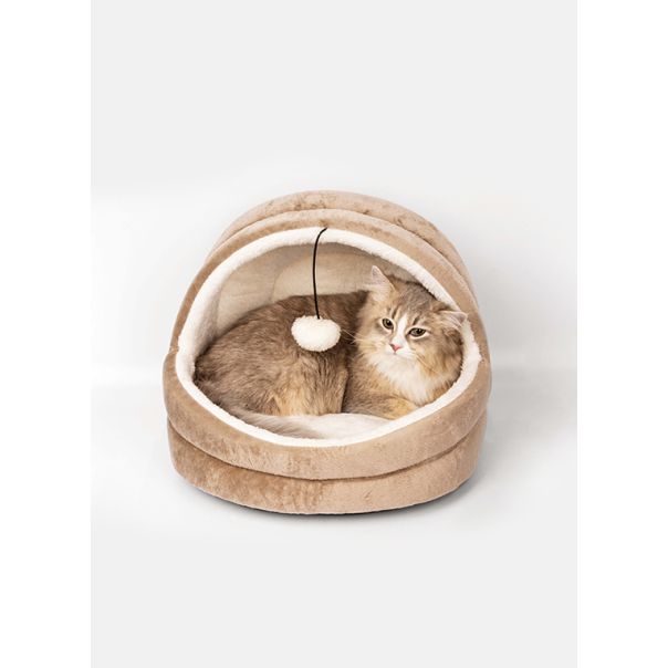 PAWISE Krevet za mačke - Iglo 38x36x32cm, braon - 28581
