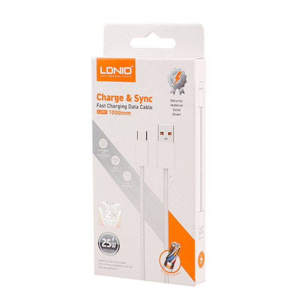 Kabel LDNIO LS901 25W Fast Type C beli 1m - EP3177556