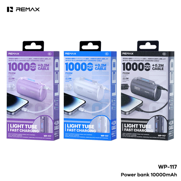 Power Bank REMAX Lenyard WP-117 10000 mAh ljubicasti - EP3106080