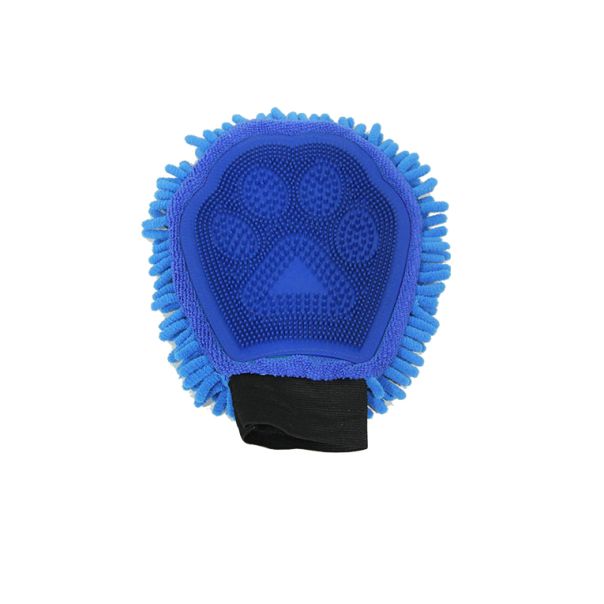 PAWISE Rukavica masažer 2u1 za ljubimce, plava - 11496