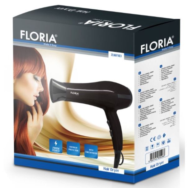 FLORIA Fen za kosu  ZLN8983/BK, crna - 6460-1-1