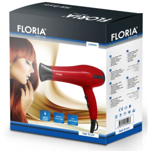 FLORIA Fen za kosu  ZLN8984 (ZLN8983/RD), crvena - 8910