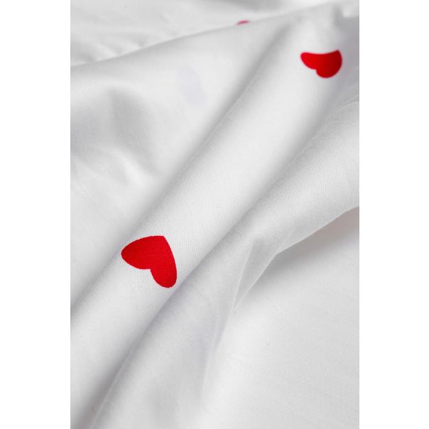 STEFAN Satenski ogrtač Srce M/L, bela/crvena - EP2952190