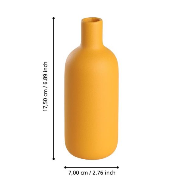 EGLO Keramička vaza 17.5x7cm Anjabe, žuta - 421254