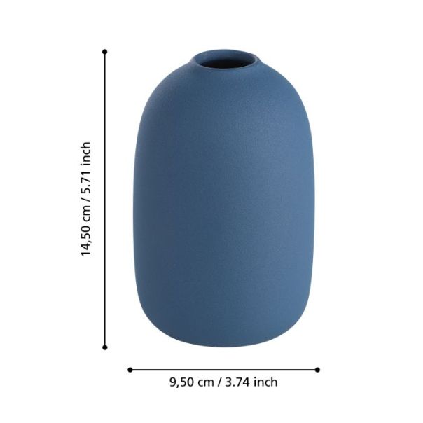 EGLO Keramička vaza 14.5x9.5cm Anjabe, plava - 421259
