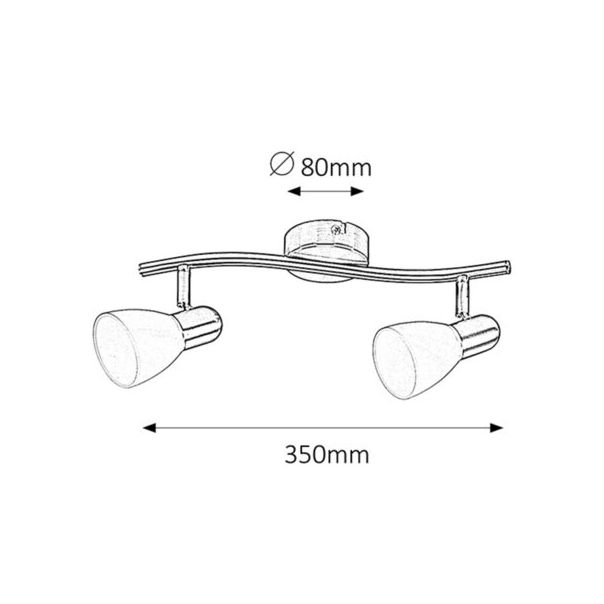 Rabalux Spot rasveta Soma E14 2x MAX 40W brušeni hrom (6302) - 6302