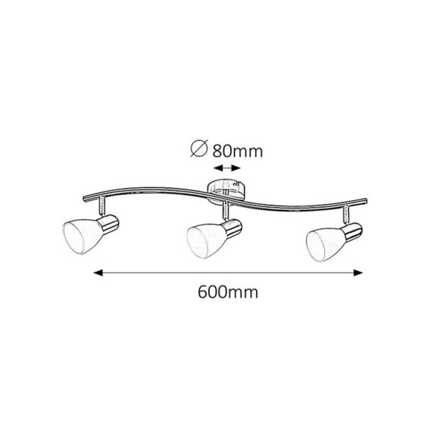 Rabalux Spot rasveta Soma E14 3x MAX 40W brušeni hrom (6303) - 6303