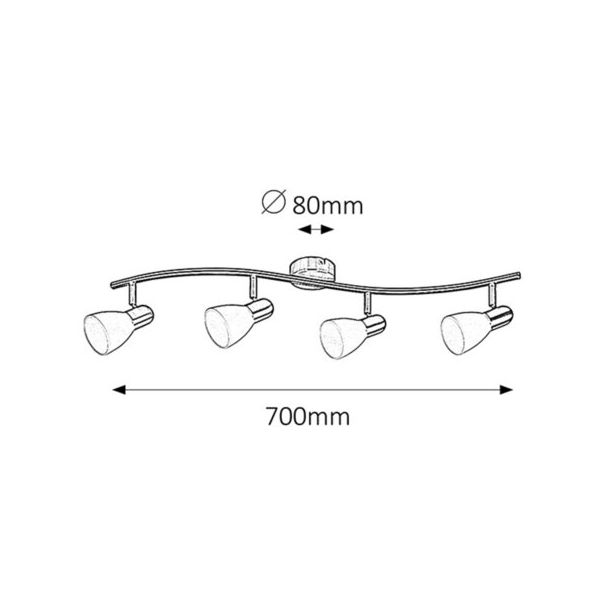 Rabalux Spot rasveta Soma E14 4x MAX 40W brušeni hrom (6304) - 6304