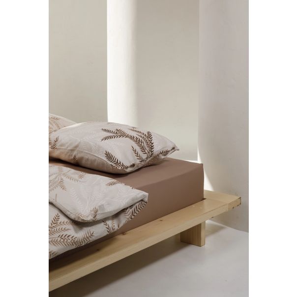 STEFAN Prekrivač od pamučnog satena 200x200cm, bež sa liskama - 632-1372