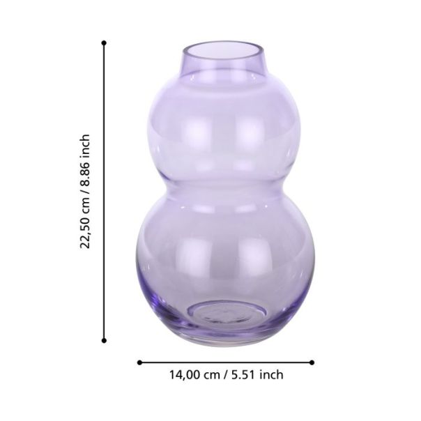 EGLO Staklena vaza Bevate, ljubičasta - 421349