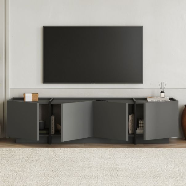 NORDURE TV komoda Lowen, antracit/crna - EP3057953