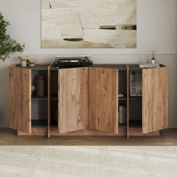 NORDURE Komoda Dorma, braon/antracit - EP3057962