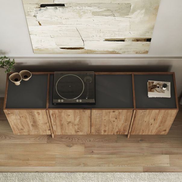 NORDURE Komoda Dorma, braon/antracit - EP3057962