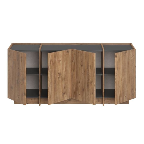 NORDURE Komoda Dorma, braon/antracit - EP3057962