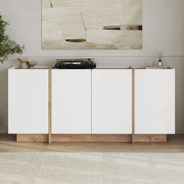 NORDURE Komoda Dorma, bela/braon - EP3057971