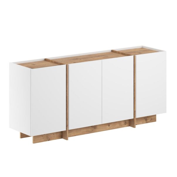 NORDURE Komoda Dorma, bela/braon - EP3057971
