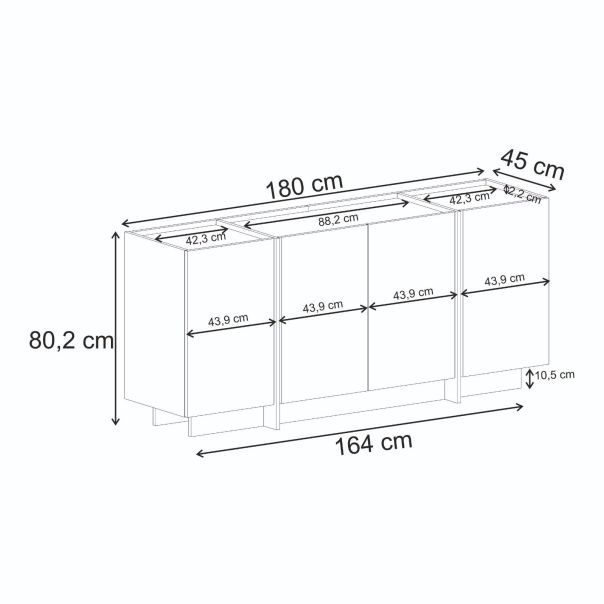 NORDURE Komoda Dorma, tamno braon - EP3057974