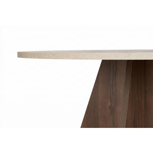 NORDURE Trpezarijski sto Virella, mermerna krem/braon - EP3057995