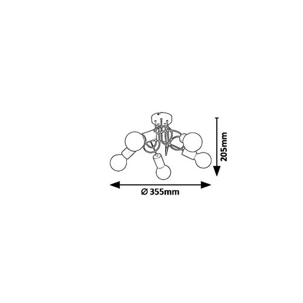 Rabalux Dečija rasveta Linett E27 5x MAX 40W višebojna (6340) - 6340