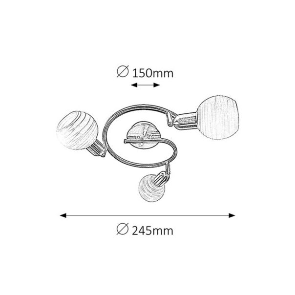 Rabalux Spot rasveta Aurel E14 3x MAX 40W brušeni hrom (6343) - 6343