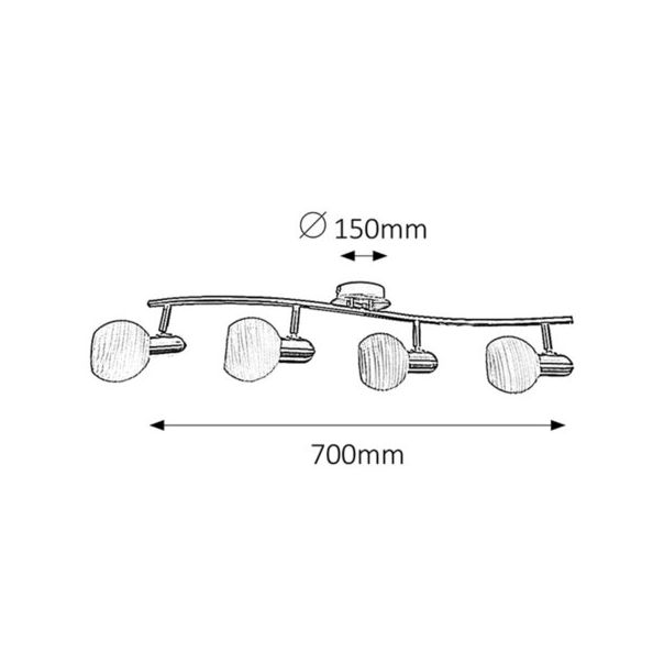 Rabalux Spot rasveta Aurel E14 4x MAX 40W brušeni hrom (6344) - 6344