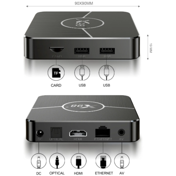 GEMBIRD Smart Android box GMB-X98 PLUS 4/32GB Amlogic S905W2 - 46854