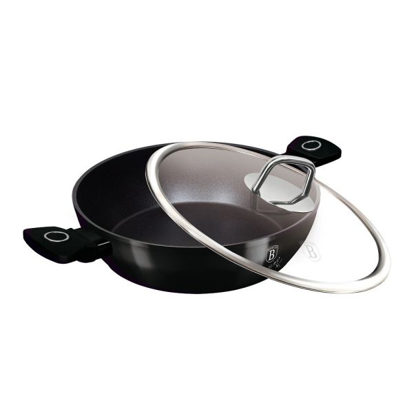 BERLINGER HAUS Plitka šerpa sa poklopcem 28cm Black Vantage collection BH-8222S - 491093