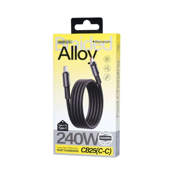 Data kabl REMAX Velocity CB25 Fast charging 240W Type C na Type C 240W 1.2m crni - 223633