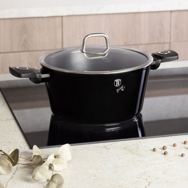 BERLINGER HAUS Šerpa sa poklopcem 24cm Black Vantage collection BH-8225S - 491095