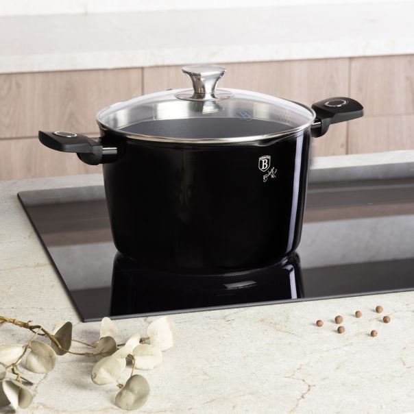 BERLINGER HAUS Šerpa sa poklopcem za kuvanje testa 24cm Black Vantage collection BH-8275S - 491098