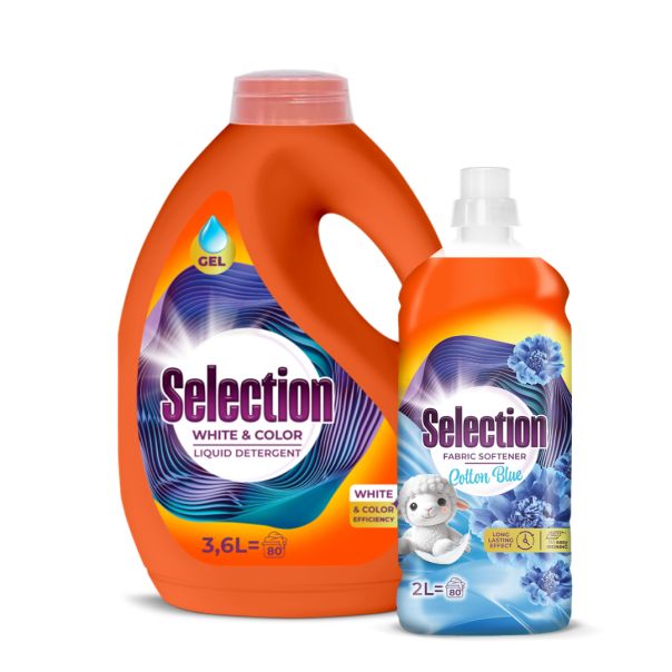 SELECTION Set tečni deterdžent za pranje veša  White&Color 3.6L i omekšivač Cotton Blue 2L - 6400261