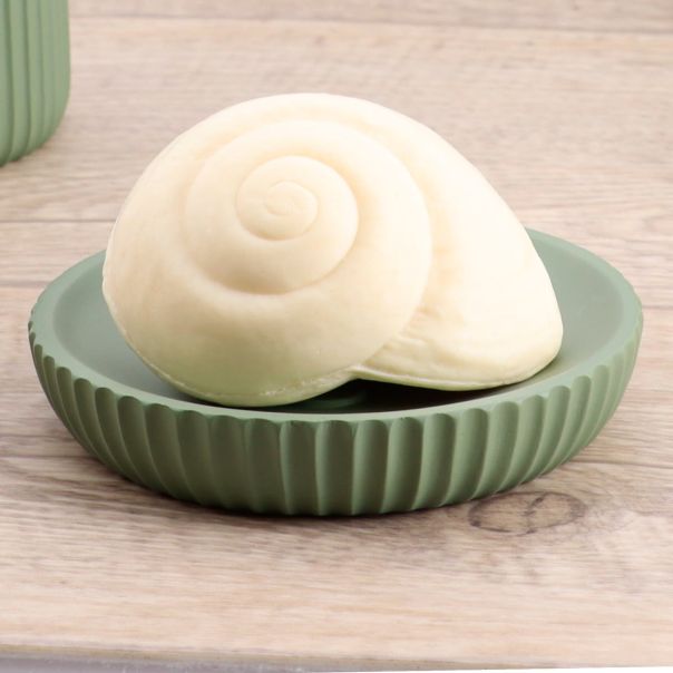 TENDANCE Posuda za sapun 2.4x11cm Pruge, poliresin/zelena - 64103143