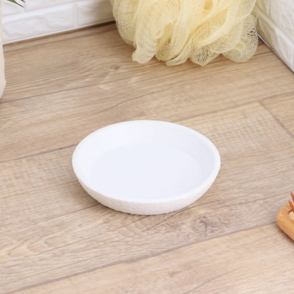 TENDANCE Posuda za sapun Stone effect 11.8x2cm, poliresin/bela - 64142100