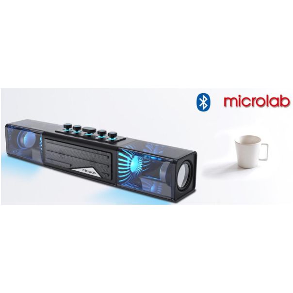 MICROLAB Bežični Bluetooth zvučnik MS213B, 2x10W, Baterija 3.7V/4000mA USB, SD, AUX, LED, crna - 47107