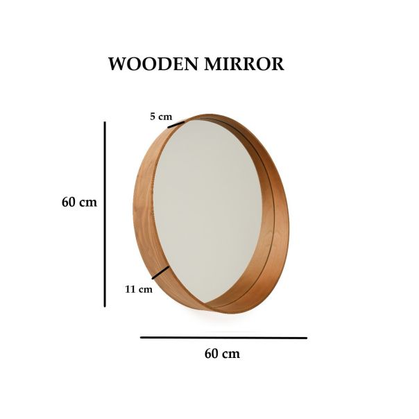 HANAH HOME Dekorativno ogledalo Bias 60, braon - EP3132553