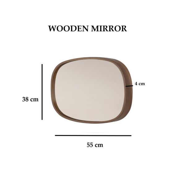 HANAH HOME Dekorativno ogledalo Cloudy 55, braon - EP3132550