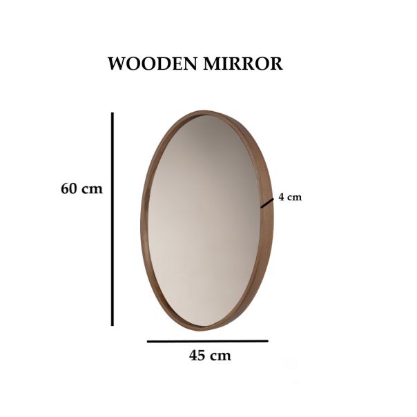 HANAH HOME Dekorativno ogledalo Elips, braon - EP3132583