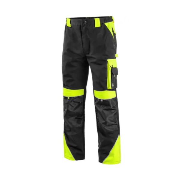 CANIS Radne pantalone do struka Sirius Brighton, crna/žuta - 64867